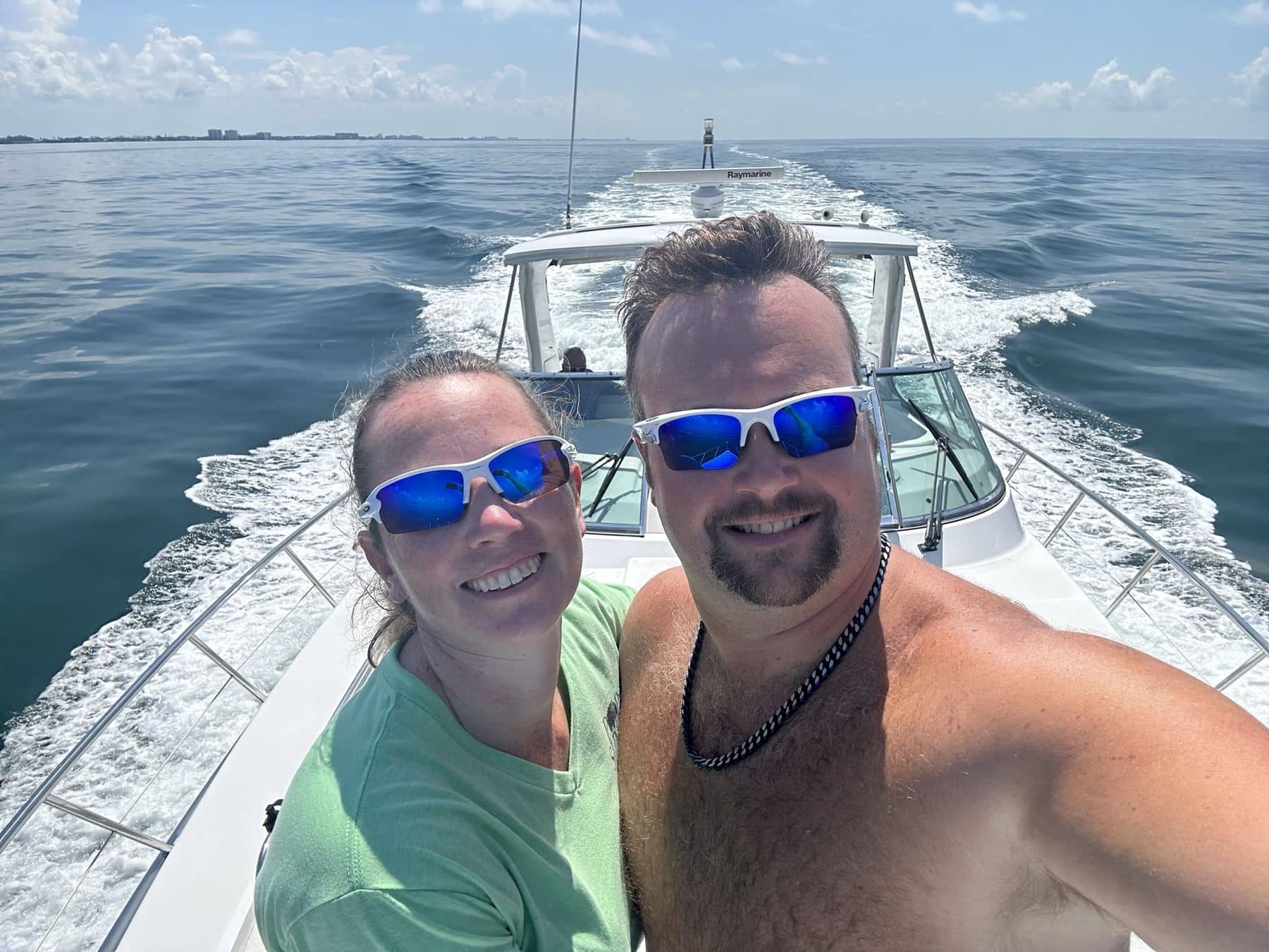 The Top Fun yacht on turquoise water off Anna Maria Island