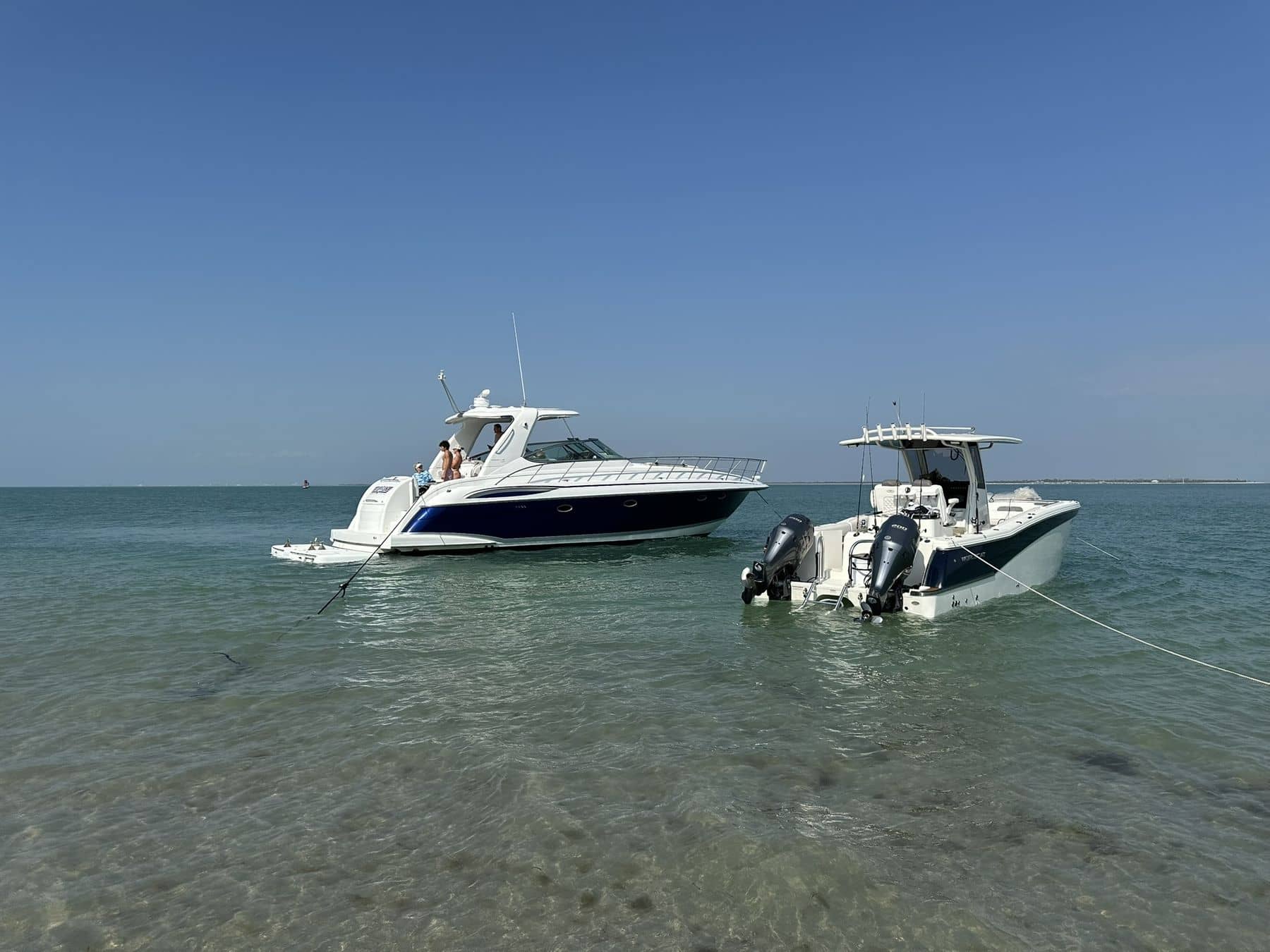 Guests enjoying a private charter aboard Top Fun near Anna Maria Island