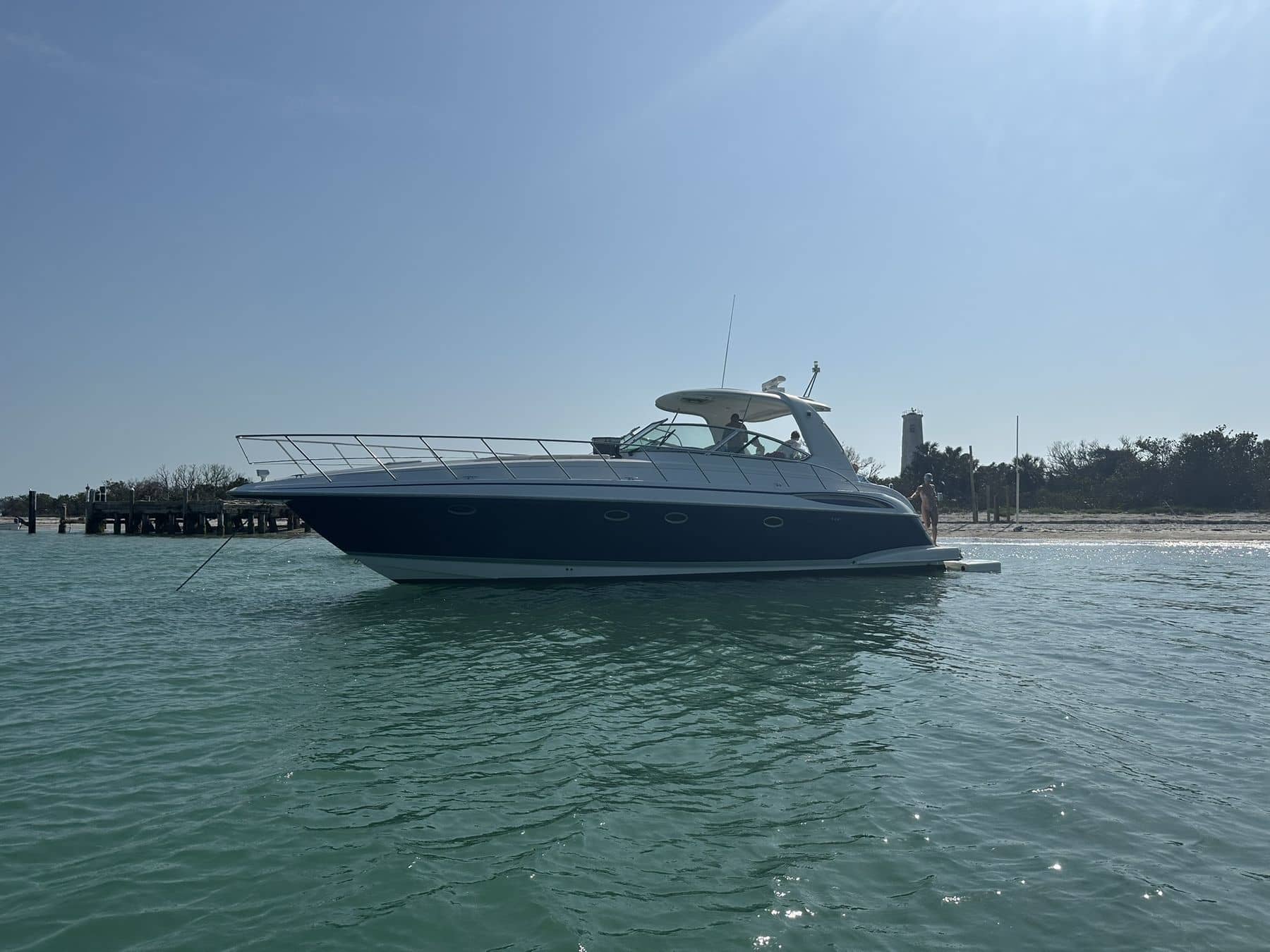The Top Fun yacht on turquoise water off Anna Maria Island